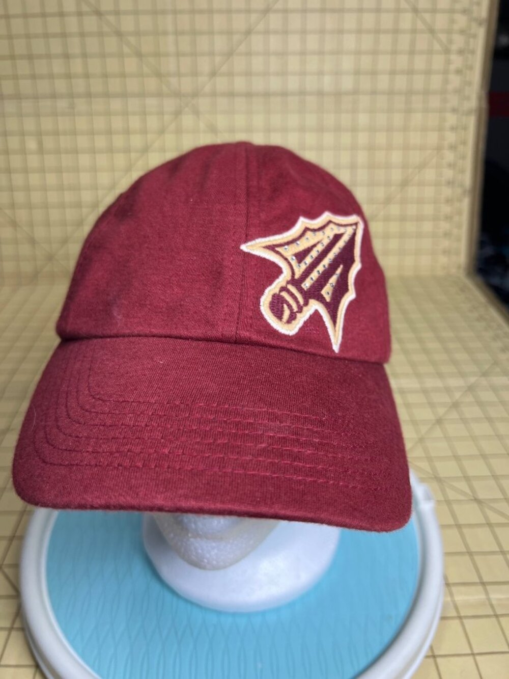 FSU Collegiate Headwear Adjustable Maroon Cap With Embroidered Logos Lightweight